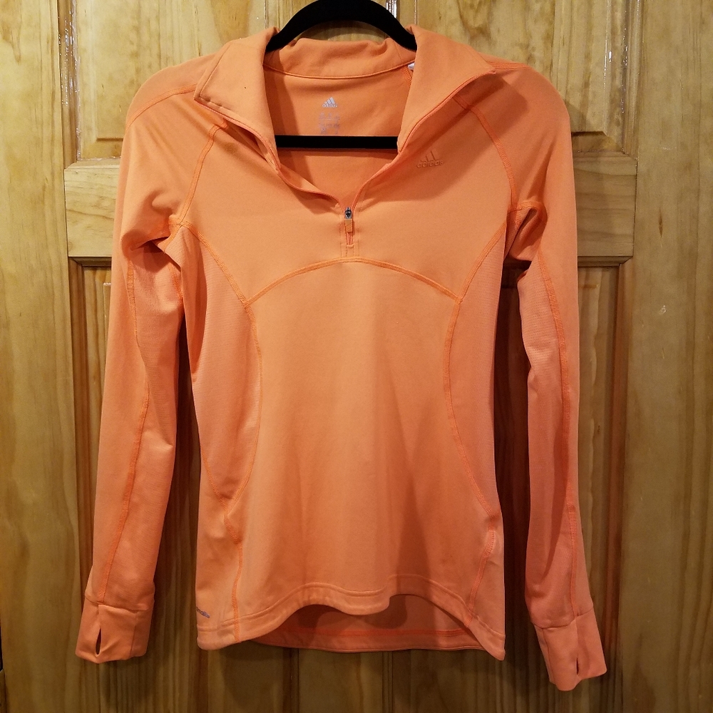 Adidas Orange athletic jacket size xs!
